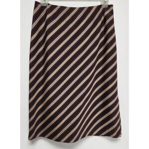 ANNE KLEIN 2 Women Brown & Purple Stripped Skirt-Size 4